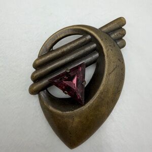 Vintage Art Deco Amethyst Art Glass Brooch